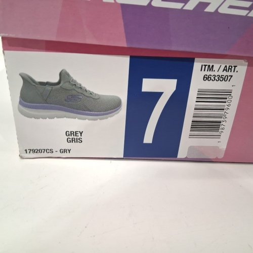 WOMEN'S SKETCHERS SWIFT FIT SLIP ON SHOE - SIZE 7 - GREY/PURPLE (STYLE: 6633507) image 3