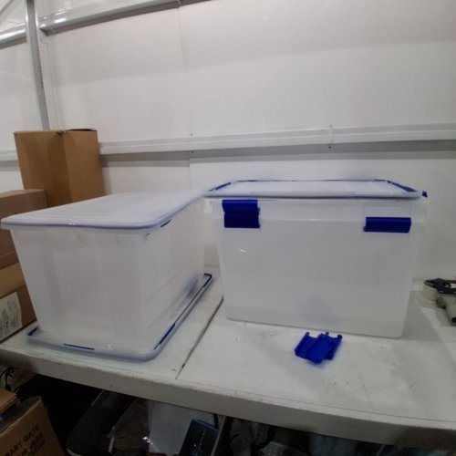 3PK IRIS USA WEATHERPRO WEATHERTIGHT STORAGE BOX - 70L - CLEAR/BLUE (MODEL: UCB-LDD) image 2