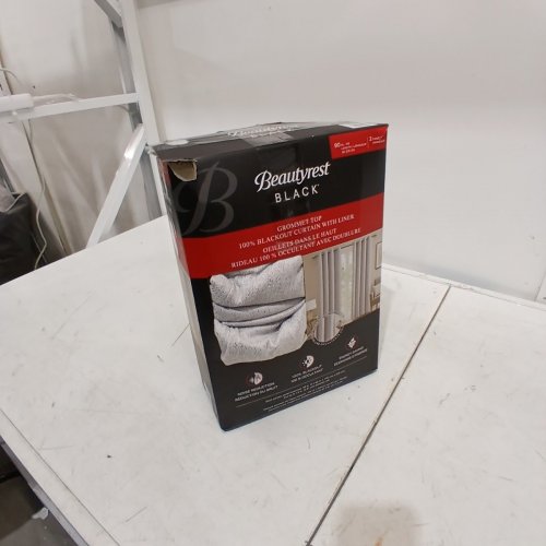 (2 PANEL) BEAUTYREST GROMMET TOP BLACKOUT CURTAIN WITH LINER - 52" X 90" - SILVER (MODEL: 6699105) image 4