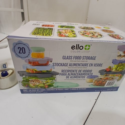20PC GLASS MEAL PREP FOOD STORAGE SET WITH CLEAR LIDS - ASSORTED SIZES image 2