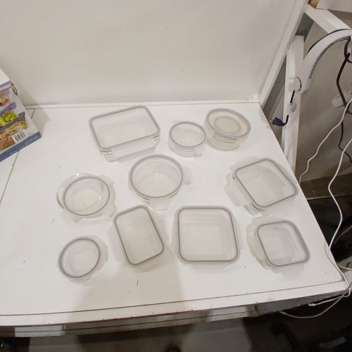 20PC GLASS MEAL PREP FOOD STORAGE SET WITH CLEAR LIDS - ASSORTED SIZES image 3