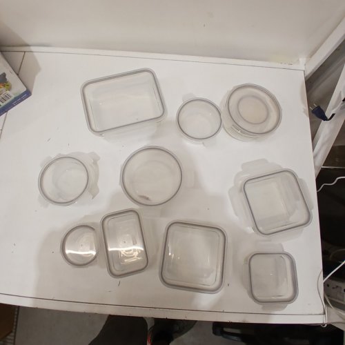 20PC GLASS MEAL PREP FOOD STORAGE SET WITH CLEAR LIDS - ASSORTED SIZES image 4