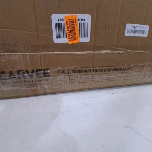 2PK GARVEE OUTDOOR STAIR RAILING HANDRAIL KIT - 2-STEP, WEATHER-RESISTANT - BLACK image 2