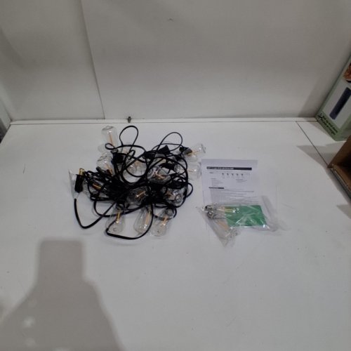 OUTDOOR STRING LIGHTS WITH ST38 LED EDISON BULBS - 30FT - 2200 K - BLACK image 4