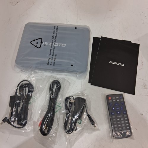 POFOTO PORTABLE DVD PLAYER WITH DUAL SPEAKERS AND REMOTE CONTROL - 9.5" - 7.5" SCREEN - BLACK - (MODEL: PD07) image 2