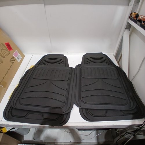 FH GROUP MONSTER EYE FULL SET RUBBER FLOOR MATS, UNIVERSAL FIT FOR MOST CAR/TRUCK/SUV/VAN - BLACK/RED (MODEL: F11313PINK) image 3