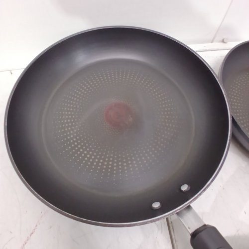 3PC T-FAL NON-STICK FRYING PANS - BLACK image 3