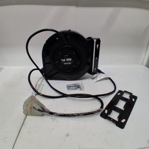 DEWENWILS TRIPLE OUTLET RETRACTABLE EXTENSION CORD REEL - 60FT - 1875W - BLACK (MODEL: HCRA60S) image 4