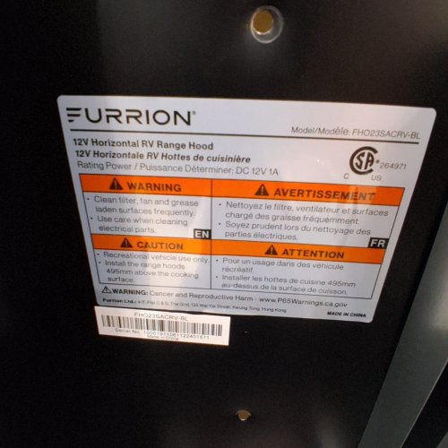 FURRION DUCTLESS RV RANGE HOOD WITH CHARCOAL FILTER - 12V - BLACK (MODEL: FHO23SACRV) image 2