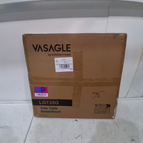 VASAGLE ROUND GLASS SIDE TABLE - 21" X 20" - GOLD (MODEL: LGT20G) image 2