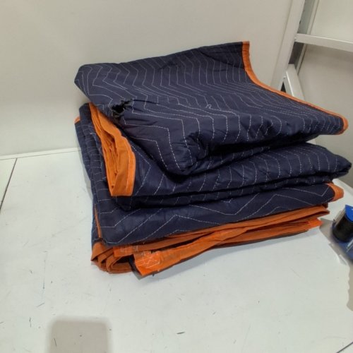 5PK VEVOR MOVING BLANKETS - 80" X 72" - NON-WOVEN & RECYCLED COTTON PACKING BLANKET - BLUE/ORANGE (MODEL: DCBYT80X72IN5J3EWV0) image 3