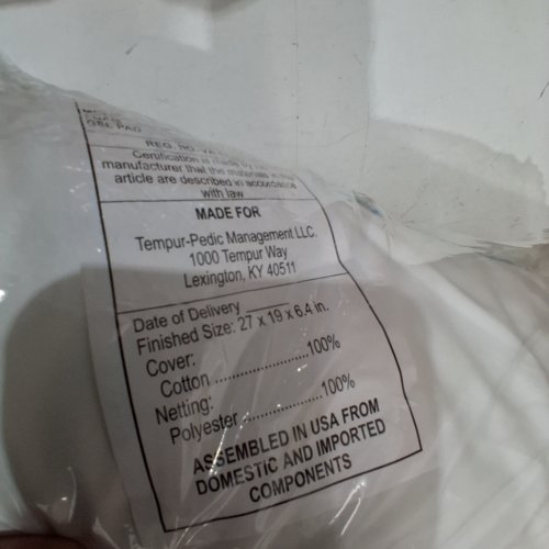 TEMPUR-PEDIC TEMPUR-ESSENTIAL ADJUSTABLE PILLOW - 27" X 19" - WHITE image 4
