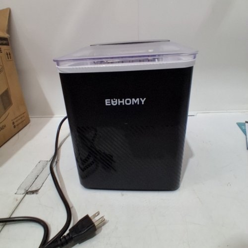 EUHOMY SELF-CLEANING BULLET COUNTERTOP PORTABLE ICE MAKER - MAKES 27LB PER DAY - BLACK (MODEL: IMB1008CA-UL) image 9