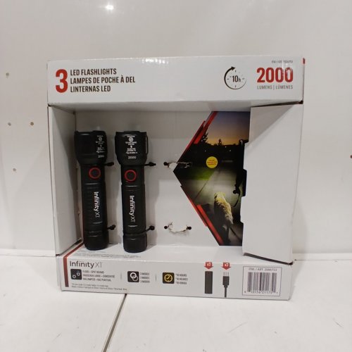 2PK INFINITY X1 RECHARGEABLE FLASHLIGHT - 2000 LUMEN - BLACK (MODEL: 2006753) image 2