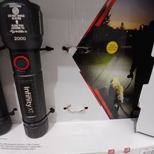 2PK INFINITY X1 RECHARGEABLE FLASHLIGHT - 2000 LUMEN - BLACK (MODEL: 2006753) image 3
