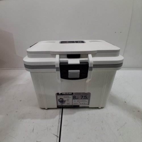 PELICAN PERSONAL COOLER WITH HANDLE AND CUP HOLDERS - 8QT - WHITE/GREY (MODEL: 8Q-1-WHTGRY) image 2