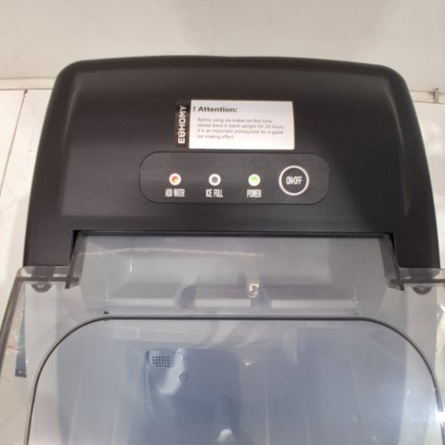 EUHOMY COUNTERTOP ICE MAKER MACHINE WITH HANDLE, BASKET AND SCOOP - MAKES 26LB/DAY - BLACK (MODEL: IM001-BBL-CAEH) image 2
