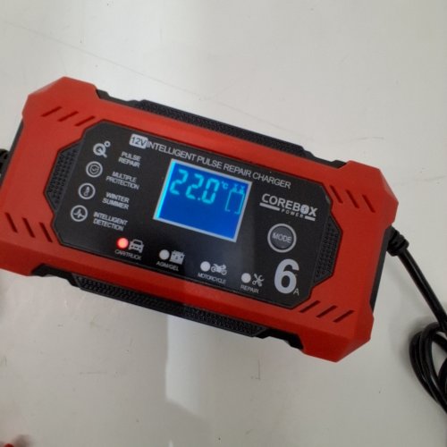COREBOX 12V CAR BATTERY CHARGER & MAINTAINER - RED/BLACK (MODEL: H-6CS) image 2