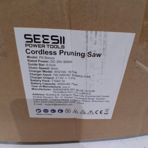 SEESII 6-IN-1 CORDLESS MINI CHAINSAW POLE SAW & HEDGE TRIMMER - 6" SAW - UP TO 9FT - BLUE (MODEL: P6 BONUS) image 8