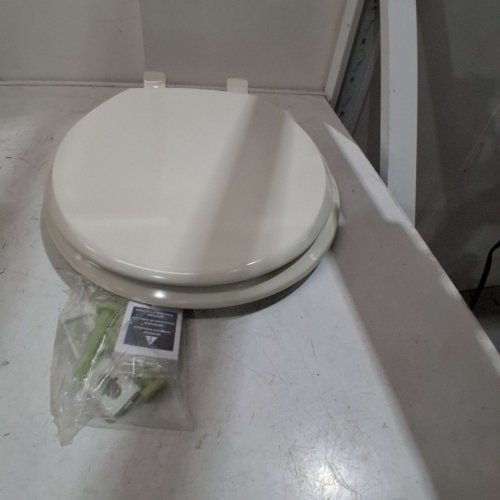 BEMIS ROUND ENAMELED WOOD SLOW CLOSE TOILET SEAT - 17.3" X 14.4" - BISCUIT (MODEL: 1847SLOW 346) image 2
