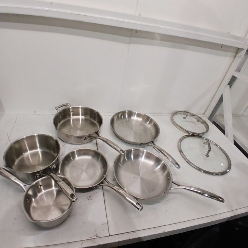 8PC HENCKLES LEGACY TRI PLY STAINLESS STEEL COOKWARE SET - SILVER (MODEL: 1816600) image 2
