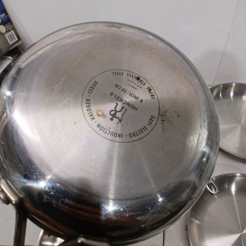 8PC HENCKLES LEGACY TRI PLY STAINLESS STEEL COOKWARE SET - SILVER (MODEL: 1816600) image 5