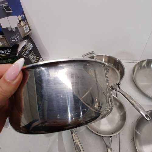 8PC HENCKLES LEGACY TRI PLY STAINLESS STEEL COOKWARE SET - SILVER (MODEL: 1816600) image 6