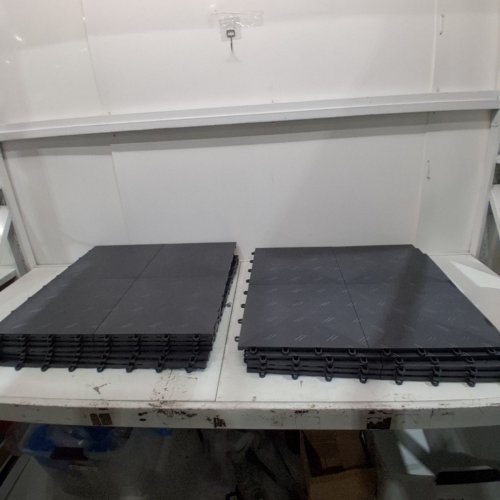 12PK 48 MOTOFLOOR INTERLOCKING FLOOR TILES -48 SQ. FT PER BOX 1FT X 1FT TILES- CHARCOAL (ITEM: MF48CHAR-C) image 2