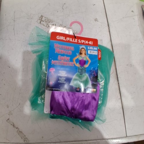 2PC GIRLS PALAMON MYSTERIOUS MERMAID COSTUME - SMALL (4-6) - TEAL/PURPLE image 2