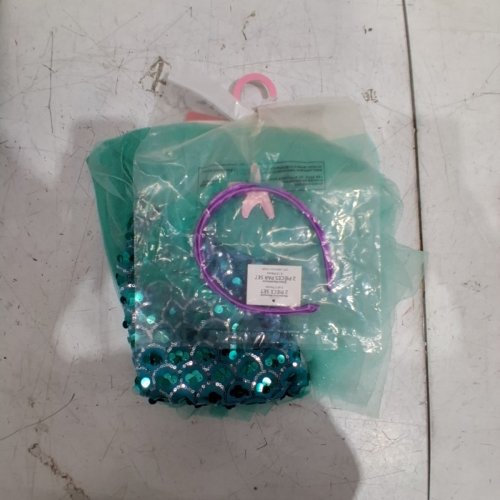 2PC GIRLS PALAMON MYSTERIOUS MERMAID COSTUME - SMALL (4-6) - TEAL/PURPLE image 3
