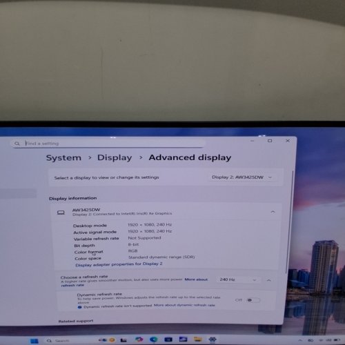 ALIENWARE CURVED GAMING MONITOR - 34" | QD-OLED | 240HZ | 0.03MS DELAY | 1800R | TRUEBLACK 400 - NAVY BLUE - (MODEL: AW3425DW) image 2
