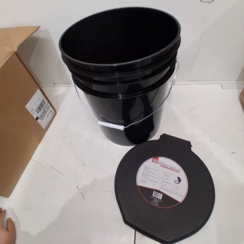 72 HRS PREMIUM PORTABLE CAMPING TOILET SEAT WITH LID AND BUCKET FOR CAMPING, HIKING, EMERGENCIES - BLACK (MODEL: SAN-006) image 2