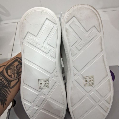 WOMENS TED BAKER MAISIE LEATHER COURT SHOES - SIZE 8 - WHITE/FLORAL (STYLE: 3756608) image 3
