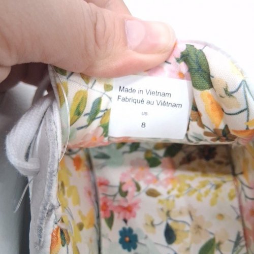 WOMENS TED BAKER MAISIE LEATHER COURT SHOES - SIZE 8 - WHITE/FLORAL (STYLE: 3756608) image 4