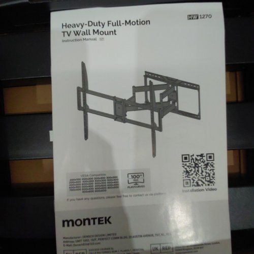 MONTEK HEAVY DUTY FULL MOTION TV WALL MOUNT FOR 37"-90" - BLACK (MODEL: HW1270) image 4