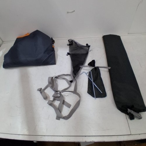 4-PERSON UNP STRAIGHT WALL CABIN TENT WITH RAINFLY - GREY / ORANGE (MODEL: UNP-8772-GY) image 4