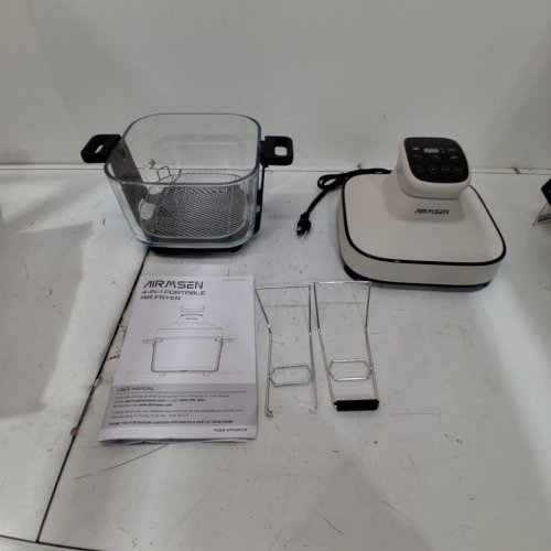 AIRMSEN GLASS AIR FRYER WITH 4 PRESETS & MANUAL CONTROL - 6QT - WHITE (MODEL: PAF-6002BD-1A) image 3
