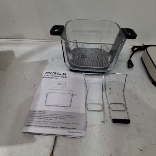 AIRMSEN GLASS AIR FRYER WITH 4 PRESETS & MANUAL CONTROL - 6QT - WHITE (MODEL: PAF-6002BD-1A) image 4