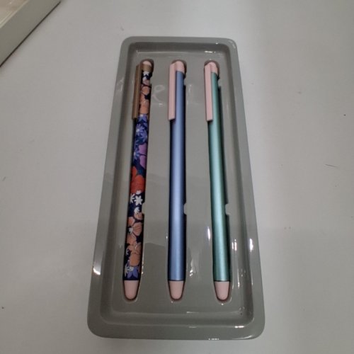 3PC HEYDAY UNIVERSAL STYLUS PEN - POPPY FLOWER/METALLIC BLUE AND GREEN image 3