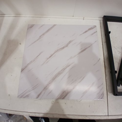 FAUX MARBLE SIDE TABLE - 24" X 24" - MARBLE/BLACK image 5