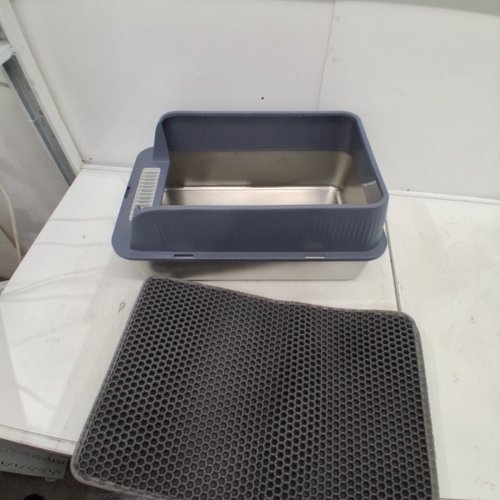 STAINLESS STEEL CAT LITTER BOX - GREY/SILVER image 2