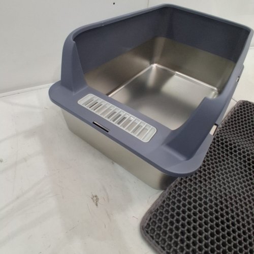 STAINLESS STEEL CAT LITTER BOX - GREY/SILVER image 4