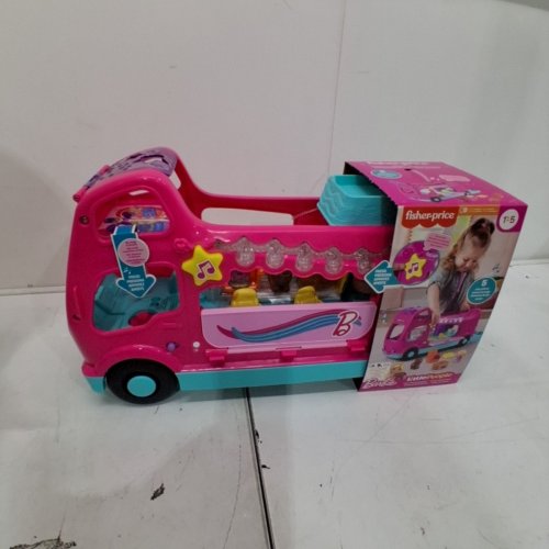 FISHER-PRICE BARBIE LITTLE PEOPLE LIGHT UP LITTLE DREAMCAMPER RV PLAYSET - PINK - MULTILANGUAGE (ITEM: HYP42-9564) image 2