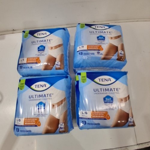 52PK UNISEX TENA ULTIMATE 3X EXTRA DRY & ODOR PROTECTION UNDERWEAR (52 TOTAL) - LARGE (45" - 58") image 2