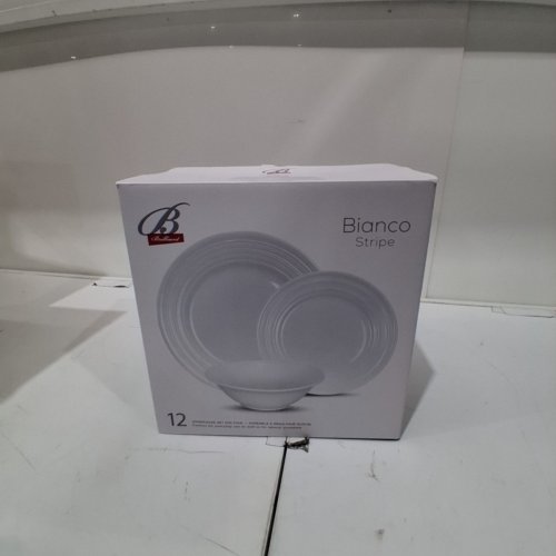 12PC BIANCO STRIPE DINNERWARE SET - WHITE (MODEL: 50474671) image 5