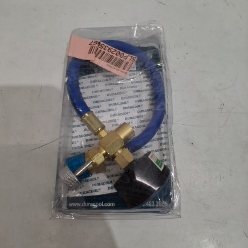 DURACOOL R134A MOBILE A/C CHARGING HOSE WITH PRESSURE GAUGE, CAN TAP & QUICK COUPLER - ONE SIZE - BLUE / BRASS (MODEL: DC3010) image 4