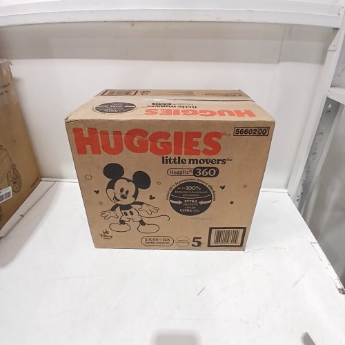 128PK BABY DISNEY HUGGIES LITTLE MOVERS HUGGFIT 360 DIAPERS - SIZE 5 - MICKEY MOUSE image 2