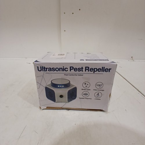 ULTRASONIC PLUG-IN MOUSE & INSECT REPELLANT / DETERRENT MACHINE FOR GARAGE & ATTIC - WHITE, BLUE image 4