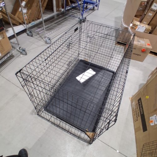 FEANDREA 2-DOOR DOG CAGE/PET CRATE - XXL (48" X 29.3" X 31.7") - BLACK - (MODEL: PPD48H) image 2