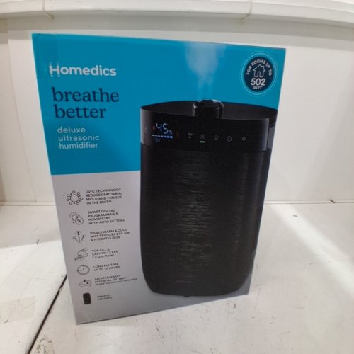 HOMEDICS DELUXE ULTRASONIC HUMIDIFIER WITH AROMA DIFFUSER AND NIGHT LIGHT - 70 HOURS RUNTIME PER TANK - 5.5L TANK - BLACK (MODEL: UHE-WMTF342-BK) image 2